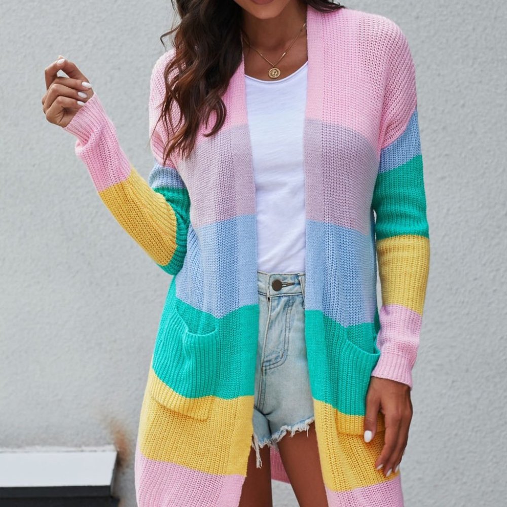 *SALE* Oversized Rainbow Knitted Cardigan